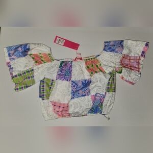 Lilly Pulitzer Esmeray Off The Shoulder Crop Top NWT